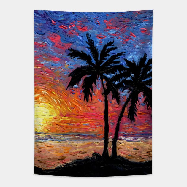 Paradise at Dusk Tapestry by sagittariusgallery