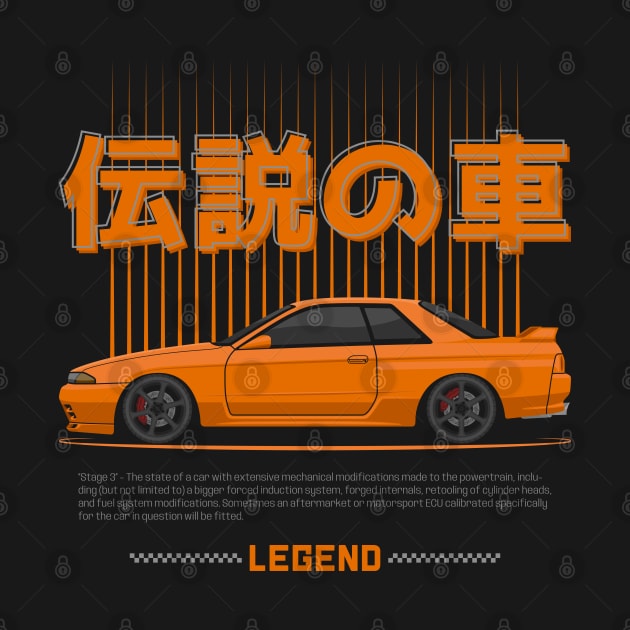 JDM Legend Orange Skyline GTR R32 by GoldenTuners