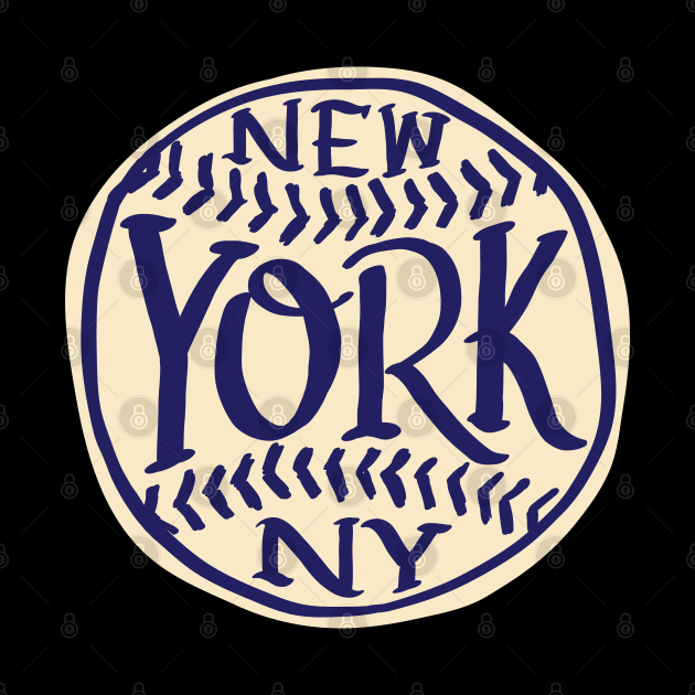 NYC New York Hand Drawn Typography Baseball by goodwordsco