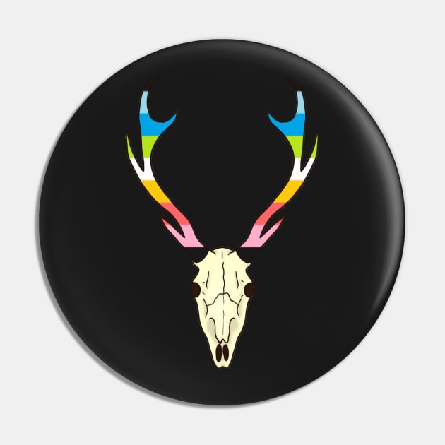 Queer Gay Pride Deer Skull Pin by whizz0