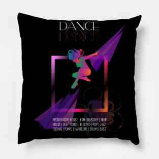 Modern Dance Woman Dancer Pop Rock Art Illustration Pillow