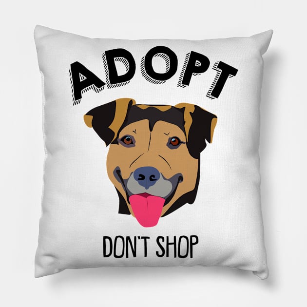 Adopt Don't Shop - Dog Lovers Dogs Pillow by fromherotozero