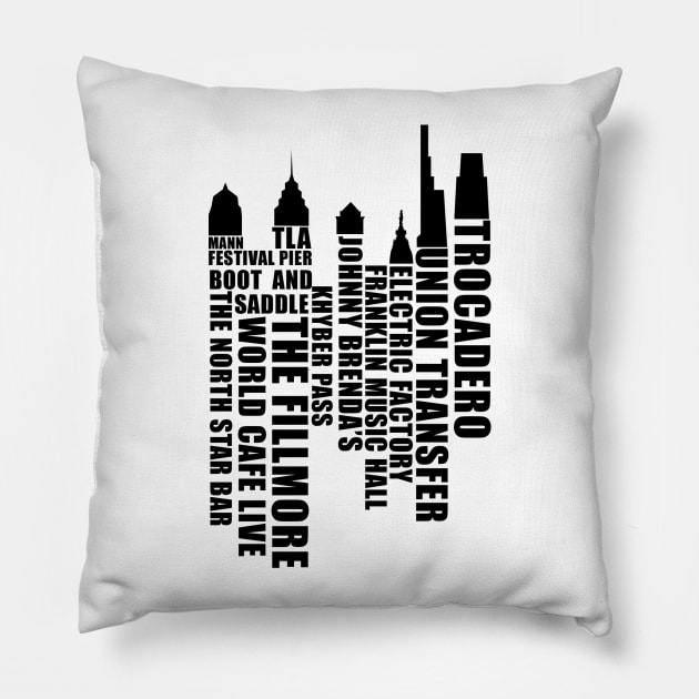 Music City Philadelphia - Black Pillow by scornely