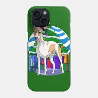 English Greyhound Dog Cute Santa Christmas Gift Phone Case