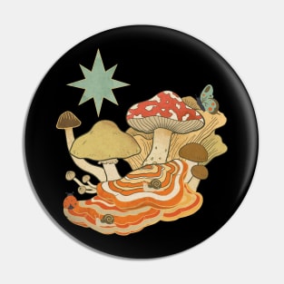 Mushroom Cat Pin