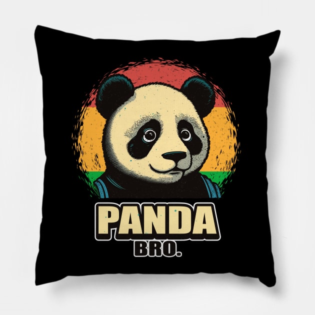 Giant Panda Bro - Furry Ball Pillow by Juka