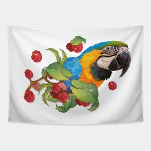 Blue and yellow macaw Tapestry