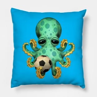 Cute Baby Octopus With Football Soccer Ball Pillow