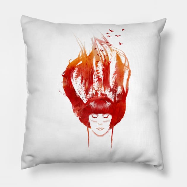 Burning Forest Pillow by astronaut