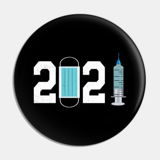 2021 mask and vaccine Pin