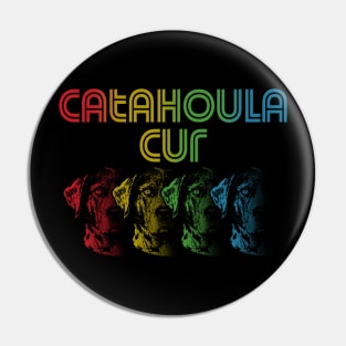 Cool Retro Groovy Catahoula Cur Dog Pin