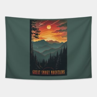 Great Smoky Mountains national park travel poster Tapestry