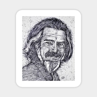 ALAN WATTS - ink portrait .1 Magnet