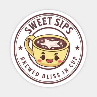 Sweet Sips - Adorable Kawaii Coffee Cup - Coffee Addicts Magnet