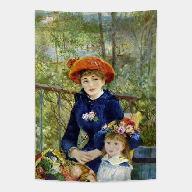 Two Sisters (On the Terrace) By Pierre Renoir Tapestry by MasterpieceCafe