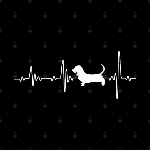 Basset Hound dog love heartbeats by CreativeShirt