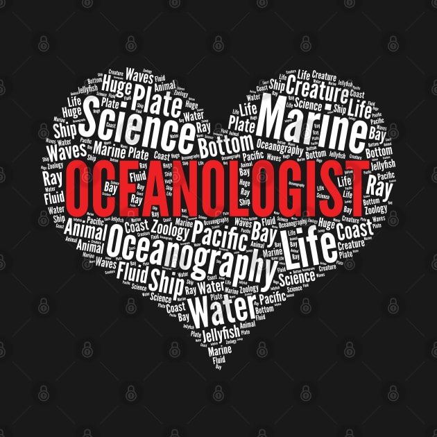 Oceanologist Heart Shape Word Cloud print by theodoros20