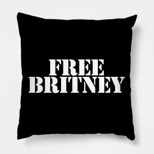 Free Britney Typography White Text Pillow