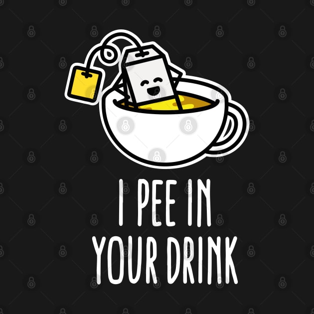 I pee in your drink funny tea bag teacup Kawaii by LaundryFactory