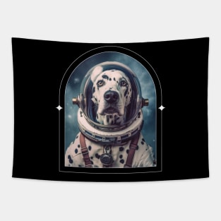 retro astronaut dog Tapestry