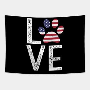 Love Dogs & USA America  - Dog Lover Dogs Tapestry