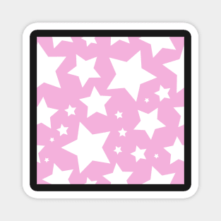 White star print on pink Magnet