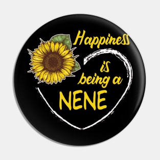 Happiness Is Being A Nene Sunflower Heart Pin