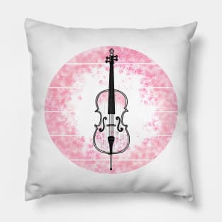 Floral Cello Japanese Cherry Blossom Cellist Musician Pillow