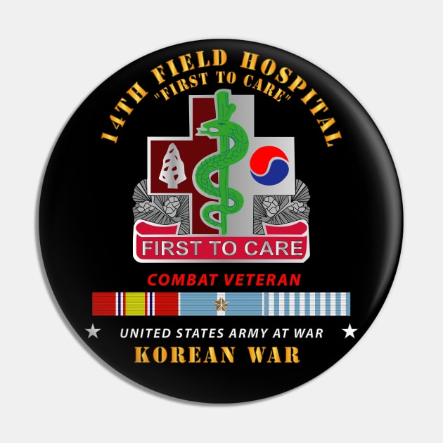 14th Field Hospital - Korean War w KOREA War SVC Pin by twix123844