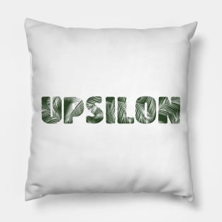 Upsilon Leaf Letters Pillow