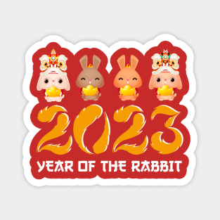 Year Of The Rabbit 2023 Happy Chinese New Year Women Men Kid Magnet