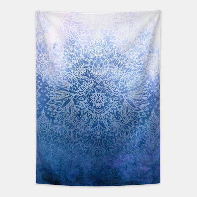 Enchanted Indigo - watercolor + doodle Tapestry by micklyn