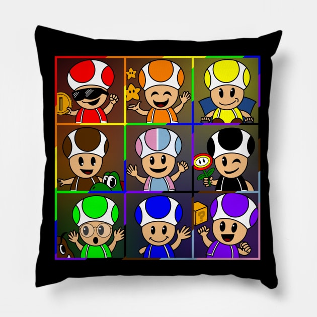 Rainbow Toad Pillow by Levi Mote