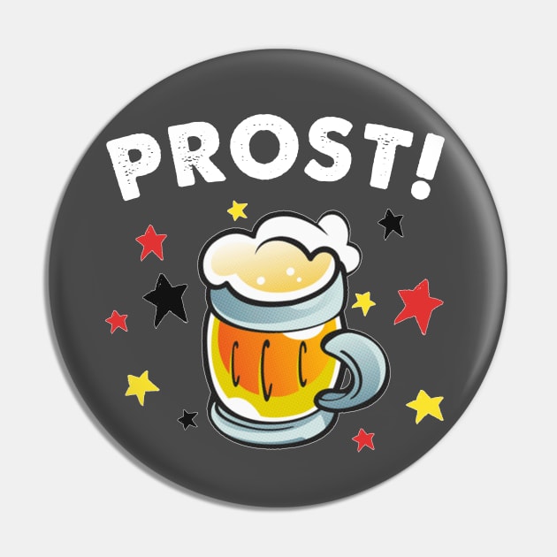 PROST! Oktoberfest German Flag Mug Design Pin by DankFutura