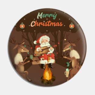 Christmas camp fire Pin