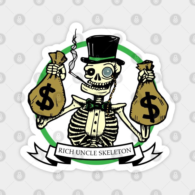 Rich Uncle Skeleton Magnet by deancoledesign