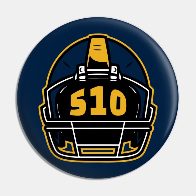 Retro Football Helmet 510 Area Code Berkeley California Football Pin by SLAG_Creative