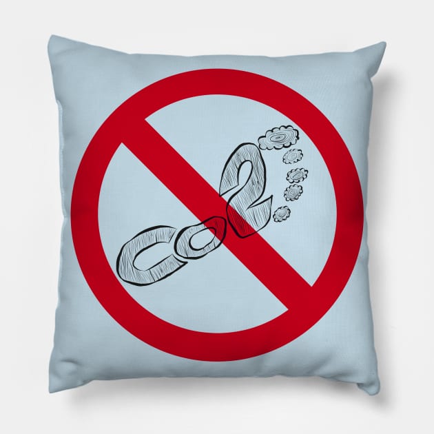 No To Carbon Footprint Pillow by Aine Creative Designs