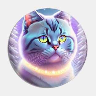 Glowy British Shorthair In WInter Setting Pin