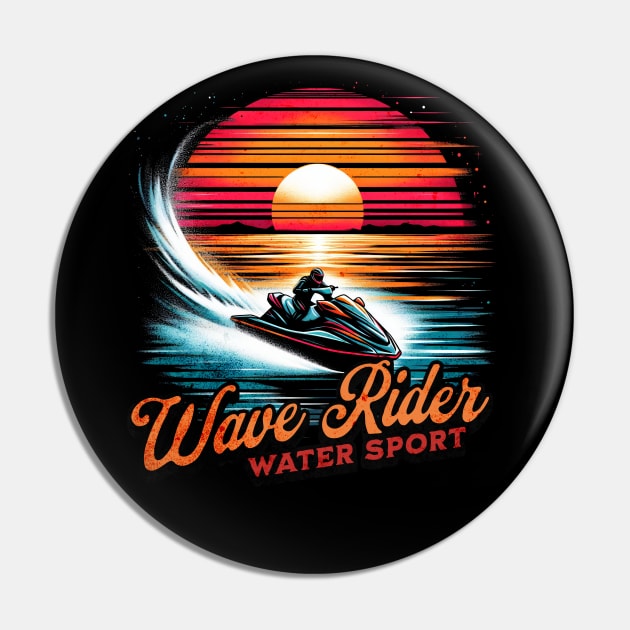 Wave Rider Water Sport Jetski Design Pin by Miami Neon Designs