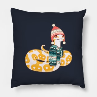 Albino Ball Python Christmas Edition Pillow