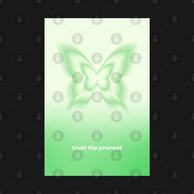 Green Gradient Trust the Process Butterfly Aura by mystikwhale