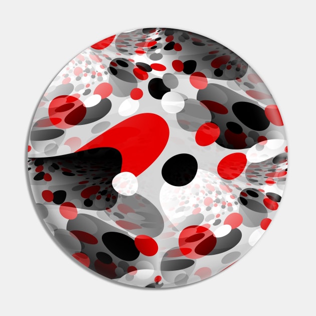 Stir Crazy - Abstract - Red, Gray, Black, White Pin by MellowCat