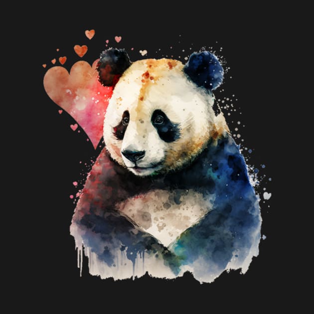 A nice Panda with red heart by KhaledAhmed6249