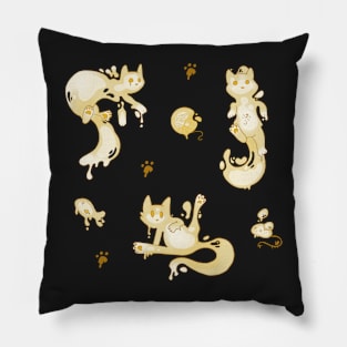 Space Cats - Yellow Slime Alien Pillow