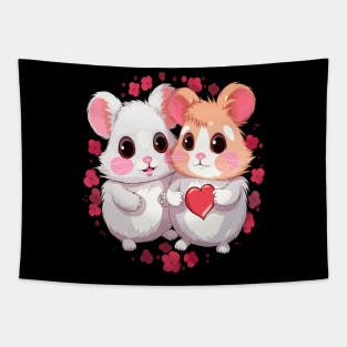 Hamster Couple Valentine Tapestry