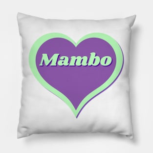 Mambo Heart in turquoise blue and purple colors for dancers. Pillow