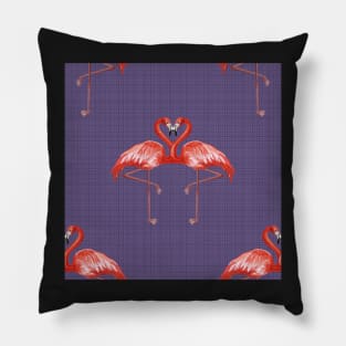 Flamingo Love Linen Look Pillow