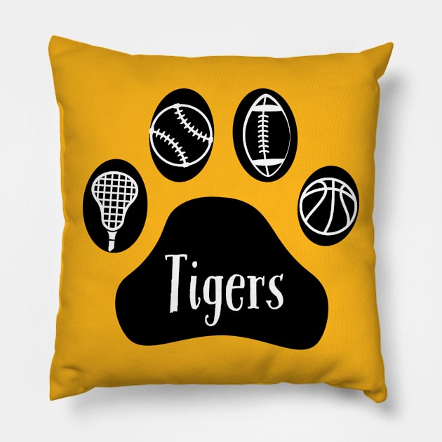 Tigers sports paw Pillow by Dragon Shenanigans