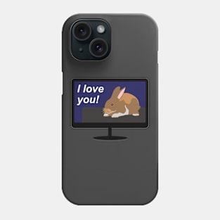 Sweet rabbit on television Phone Case